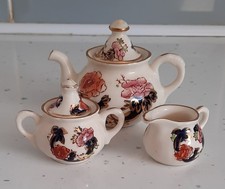 Mason's Ironstone Mandalay Pattern Miniature Teaset (Teapot 5.5cm high)