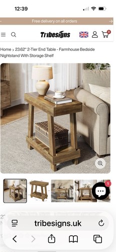 Farmhouse side table - side, tier