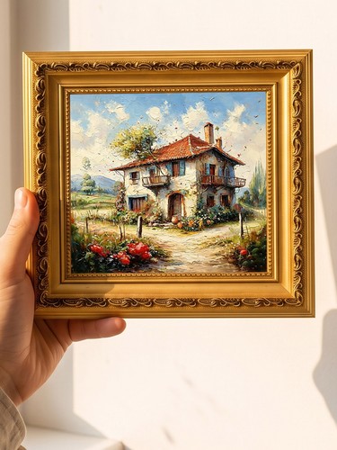 Rustic countryside cottage oil - cottage,