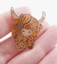 Highland Cow Coo Metal Enamel