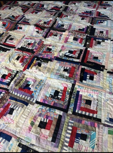 Vintage patchwork log - patchwork, cabin