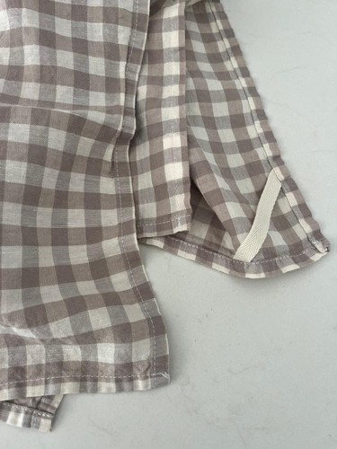 Set beige gingham check - of,