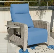 ZZWHOM WHITE WICKER RECLINING