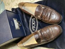 Tod's crocodile leather women’s loafer shoes. Brown Size 37.5 / UK 4.5 