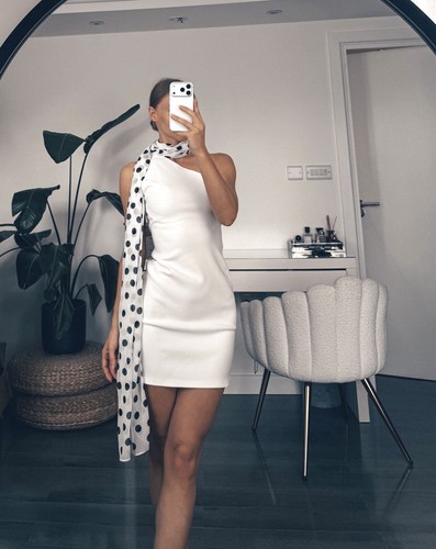 Zara mini asymmetric - asymmetric, white