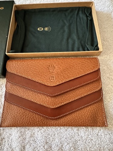 Rolex brown leather wallet - rolex,