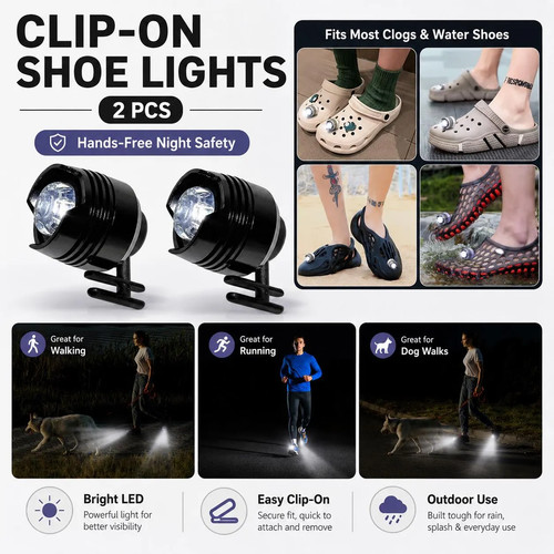 Clip shoe lights - clip-on, 2