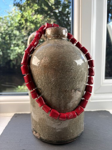 Vintage red sea bamboo coral - red,