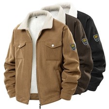 Men’s Corduroy Sherpa Trucker Jacket – Warm Fleece-Lined Retro Outerwear