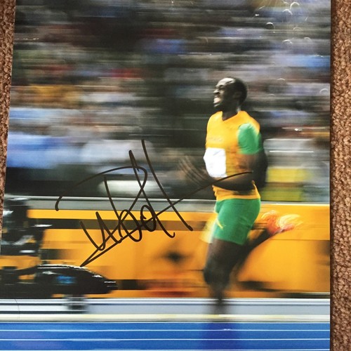 Usain bolt signed pictures - signed, a3