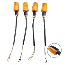 6-Volt 6V Motorcycle Turn Signals Light Blinker Indicator With Amber Lens 4-PCS