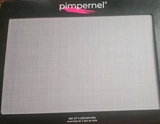 Set of 4 Placemats Large Pimpernel large place mats  Table Mats hessian grey x 4