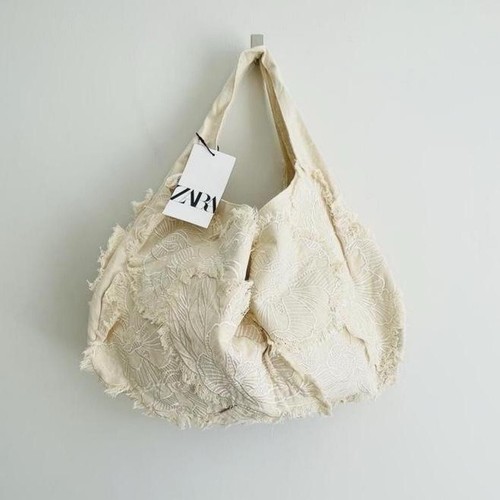Zara cream floral shopper - zara,
