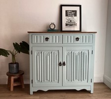 Vintage Shabby Chic Hand Painted Cupboard Cabinet Sideboard