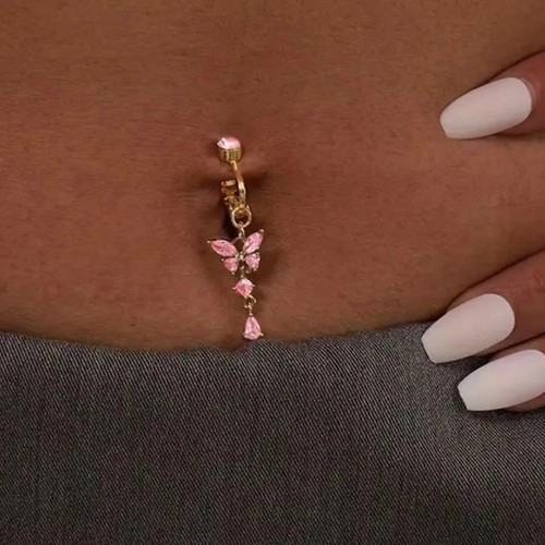 Clip belly button ring - on,