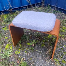 Schreiber Vintage Bentwood Stool Padded Cushion Good Condition MCM