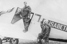 Captain Roald Amundsen right pilot Lt Oskar Omdal shown inspect- 1923 4x6 Photo