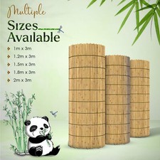 Bamboo Screening Roll Natural Fence Panel Peeled Reed Fencing Outdoor Garden 3m