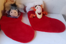 2x Christmas Stocking With Tigger Eeyore Puppet Soft Plush Disney Revival bundle