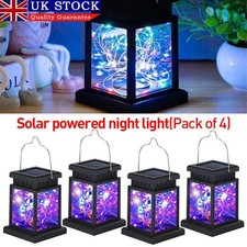 2/4x Waterproof LED Solar Power Hanging Lantern Lights Outdoor Garden Table Lamp