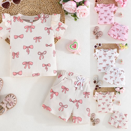 2pcs toddler baby - girls, ribbed
