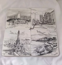 Vintage Schuberth Set Of 4 Scenic Germany Drinks Coasters In Original Box 