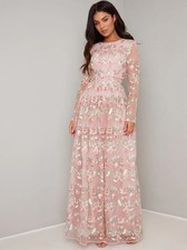 Chi Chi London Embroidered Floral Cina Dress Maxi
