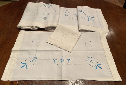 Antique hand embroidered - hand, linen