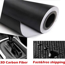 Car 3D Carbon Fibre Vinyl Wrap (Air/Bubble Free) Black 2m x600mm Sheet Sticker