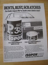 ISOPON P38 DENTS RUST SCRATCHES BODYFILLER 1982 ADVERT A4 FILE 33