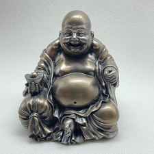 Laughing buddha statue bronze - laughing,