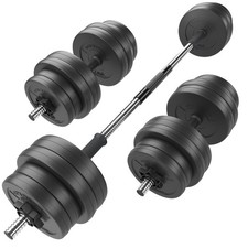 REBOXED 30kg Weight Set Dumbbell Barbell Adjustable Chrome Bar Training