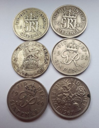 Sixpence coins 1949 - 1949,, 1923
