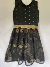 Asian Indian designer bollywood gown dress with dupatta black