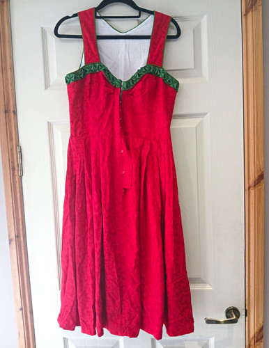 Women red dirndl dress green - women's,