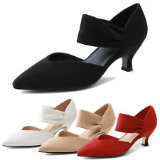 Women's Pumps Kitten Low Heels Pointed Toe Work Bridal Party Wedding Dress Shoes
