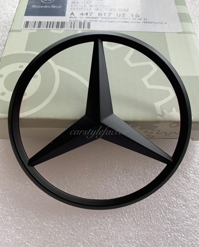 Matte black rear star badge - star,