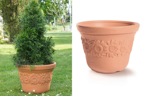 Round planter large flower - large, pot