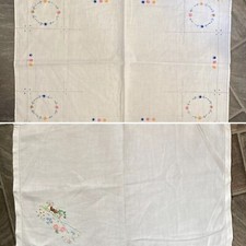 TWO VINTAGE EMBROIDERED FLORAL