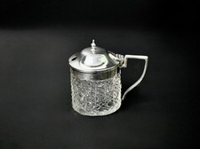 Antique Silver top mustard pot hallmarked 1902 in Birmingham by Synyer & Beddoes
