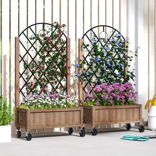 Wooden raised flower bed - raised,