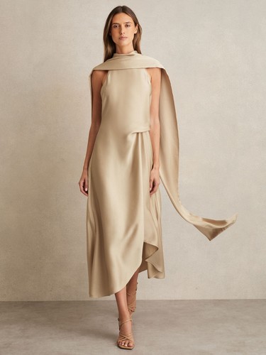 Reiss womens natural midi - womens,