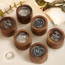 Personalised Wooden Wedding Ring Box With Acrylic Lid Proposal Engagement Gift