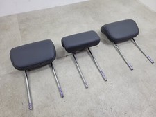 MERCEDES ML W164 09-11 REAR HEADREST SET OF THREE  BLACK LEATHER CONTRAST STITCH