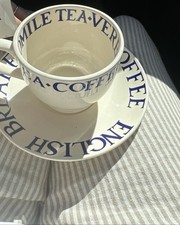 Emma bridgewater blue “Black toast” Design. Made in 2000.