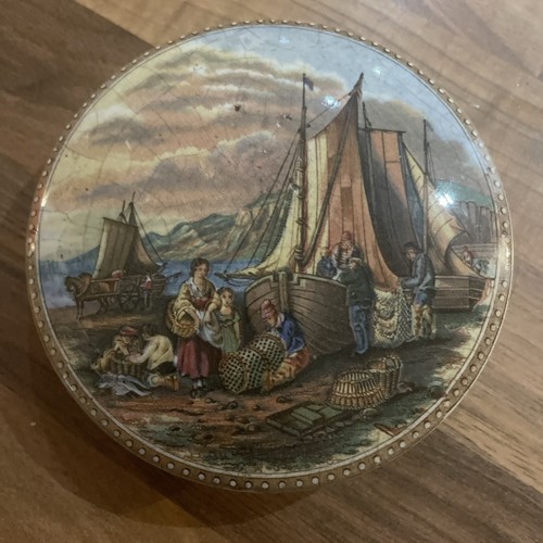 Victorian prattware pot - prattware,