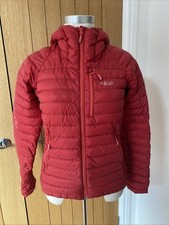SUPERB LADIES RAB MICROLIGHT ALPINE NIKWAX HYDROPHOBIC DOWN RED JACKET UK 10