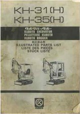 Kubota Excavator KH31(H) & KH35(H) Parts Manual