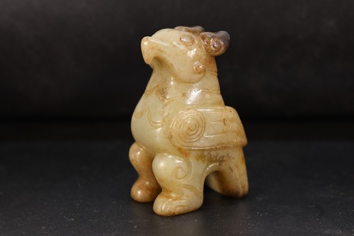 Jade carved beast - carved, face