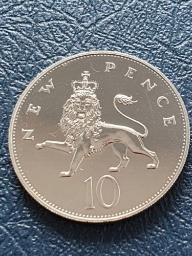 1972 proof 10p crowned lion - proof,